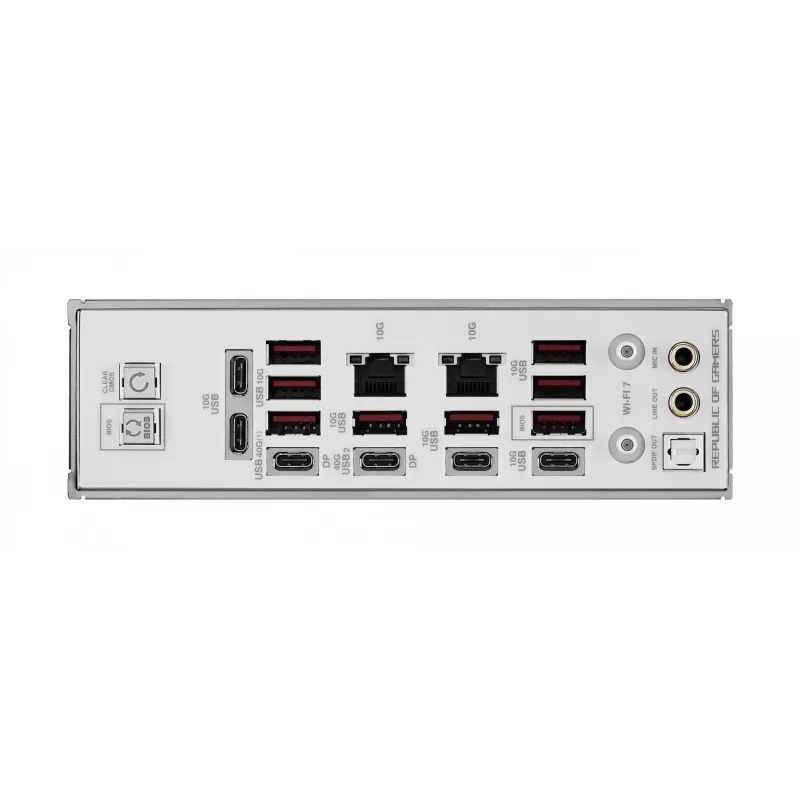 Placa-mãe ASUS ROG CROSSHAIR X870E GLACIAL — AMD X870E, Socket AM5, E-ATX, DDR5, até 256 GB, Wi‑Fi 7, Ethernet 10Gb