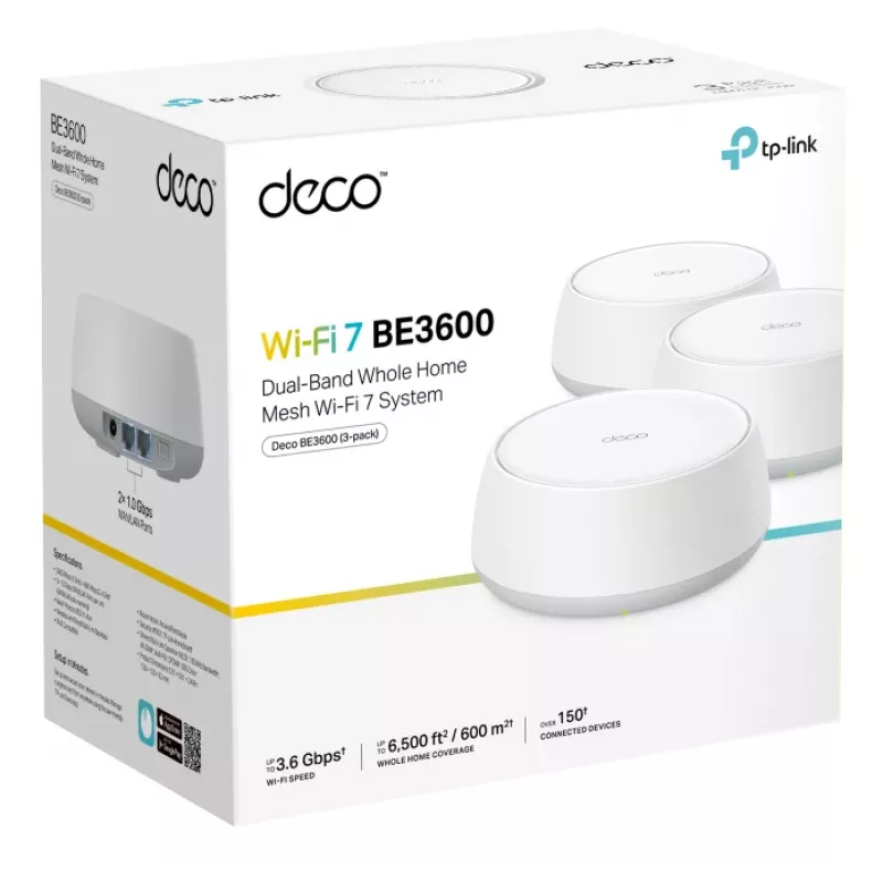 TP-Link Deco BE3600 Dual-Band (2,4 GHz / 5 GHz) Wi-Fi 7 (802.11be) Branco 2 Interno