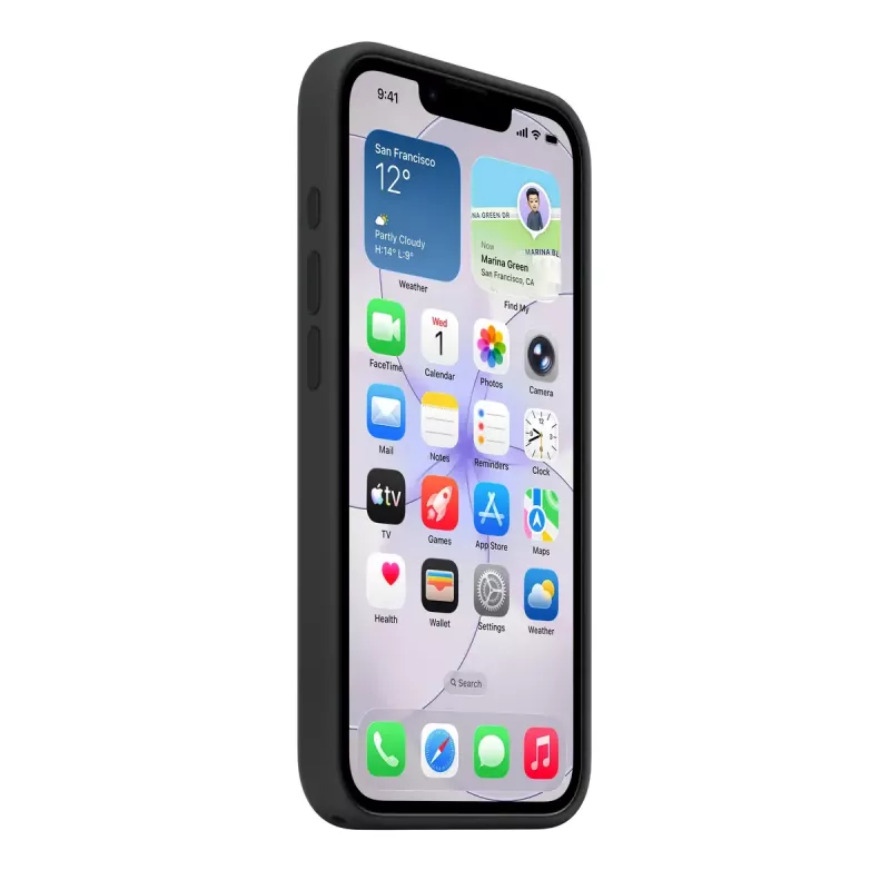 Capa de silicone com MagSafe para Apple iPhone 17e — Preto, silicone e microfibra, 6,1