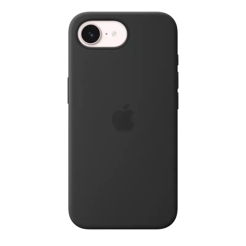 Capa de silicone com MagSafe para Apple iPhone 17e — Preto, silicone e microfibra, 6,1