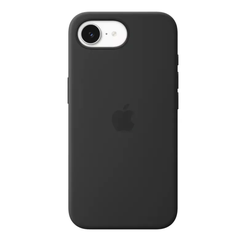 Capa de silicone com MagSafe para Apple iPhone 17e — Preto, silicone e microfibra, 6,1
