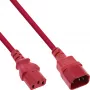 Cabo de alimentação InLine B-16501R vermelho 1 m conector fêmea C13 conector fêmea C14