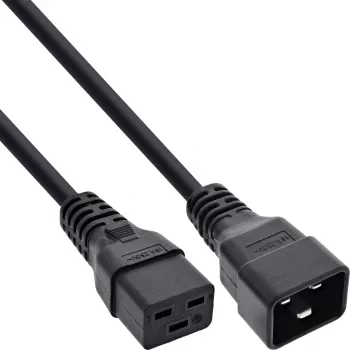 Cabo de alimentação InLine C19 / C20 3 polos ficha / conector fêmea IEC preto 7,5m