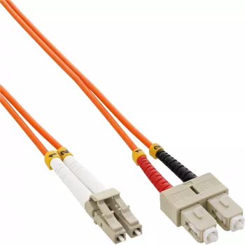 Cabo de fibra ótica duplex InLine LC/SC 50/125 µm OM2 0,5 m