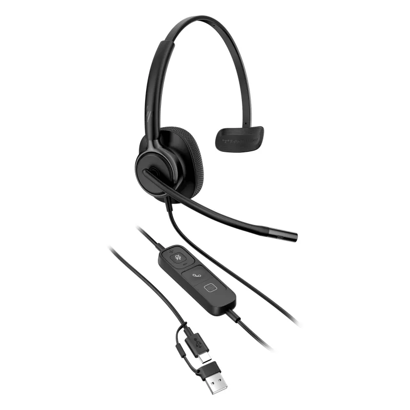 Headset estéreo com fios HP Poly Mission 425 Classic USB, over-ear, 126 g