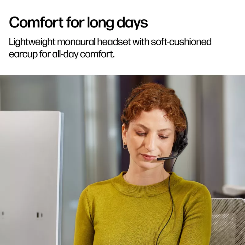 Headset estéreo com fios HP Poly Mission 425 Classic USB, over-ear, 126 g