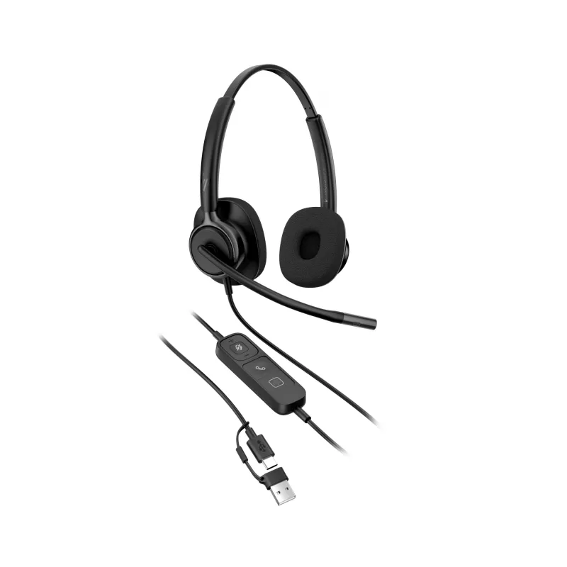 Headset estéreo com fios HP Poly Mission 425 Classic USB, over-ear, 126 g
