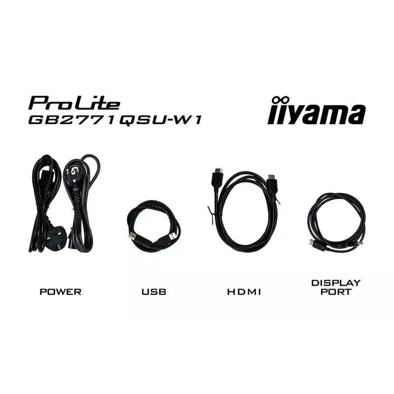 Monitor iiyama G-MASTER GB2771QSU-W1 de 27 polegadas, 2560×1440 WQHD, Fast IPS, 2 ms, hub USB 3.2, altifalantes, VESA, altura ajustável (branco)