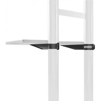 Acessório de montagem em prateleira ONKRON APT1881-B para ecrãs de sinalização, ABS e aço, 460×320×20 mm, preto