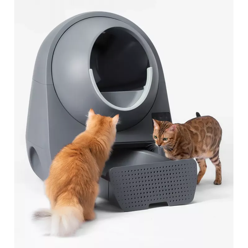 Caixa de areia autolimpante para gatos Catlink Pro-X Luxury — capacidade de 65 L, cinzento, 580×600 mm