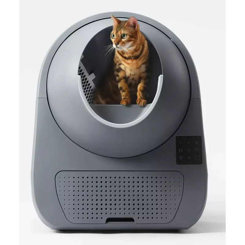 Caixa de areia autolimpante para gatos Catlink Pro-X Luxury — capacidade de 65 L, cinzento, 580×600 mm