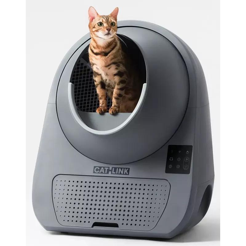 Caixa de areia autolimpante para gatos Catlink Pro-X Luxury — capacidade de 65 L, cinzento, 580×600 mm