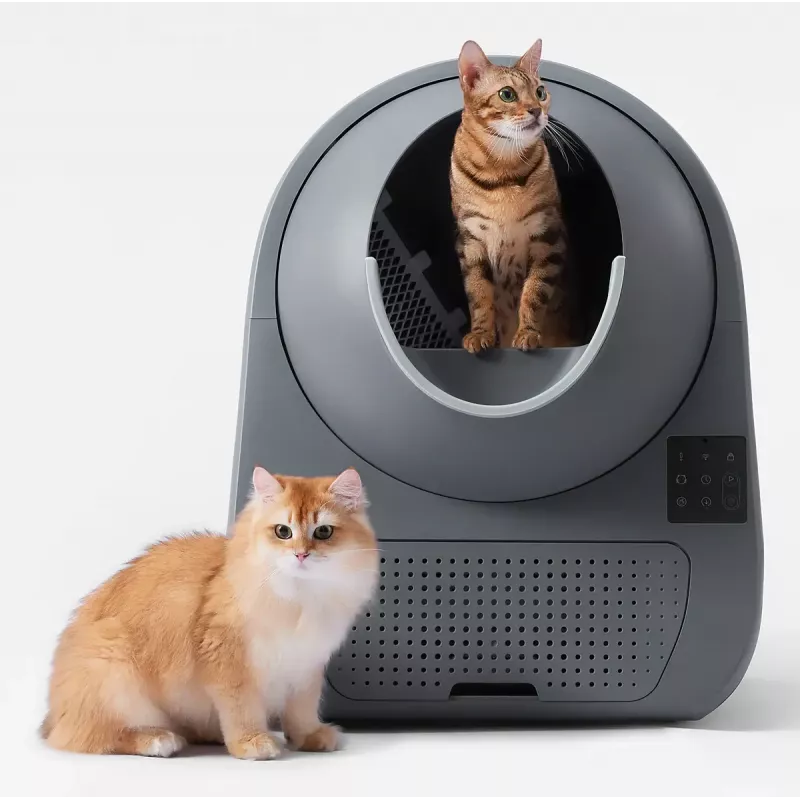 Caixa de areia autolimpante para gatos Catlink Pro-X Luxury — capacidade de 65 L, cinzento, 580×600 mm