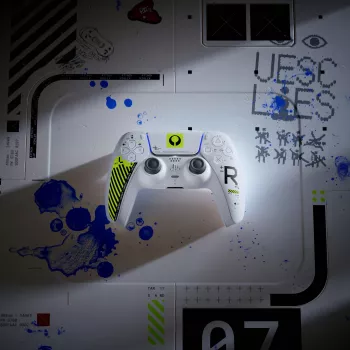 Comando sem fios Sony DualSense - Marathon Limited Edition branco, verde Bluetooth/USB gamepad analógico / digital Android, MAC, PC, PlayStation 5, iOS