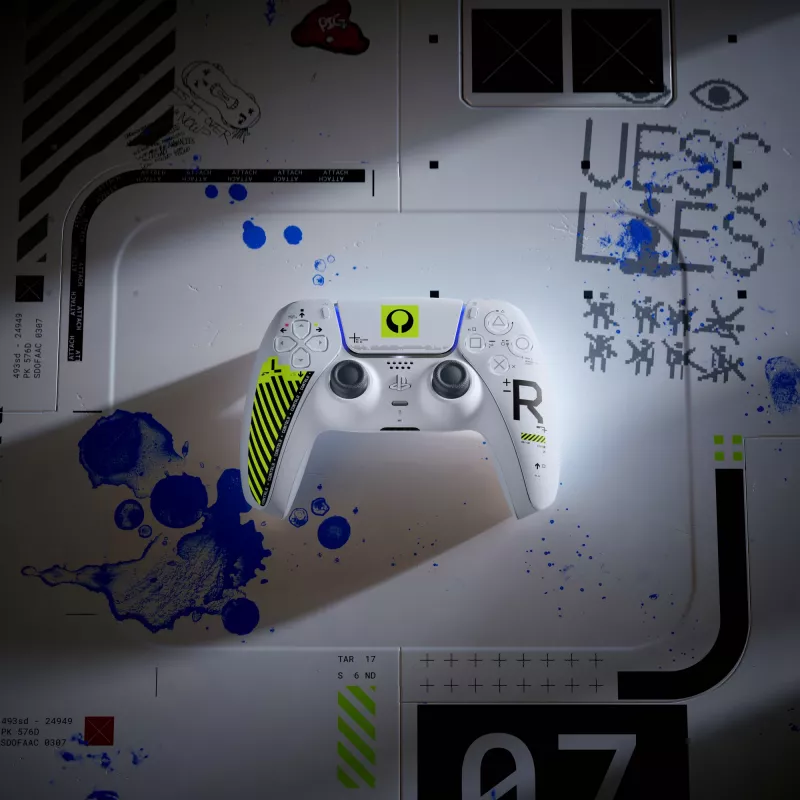 Comando sem fios Sony DualSense - Marathon Limited Edition branco, verde Bluetooth/USB gamepad analógico / digital Android, MAC, PC, PlayStation 5, iOS