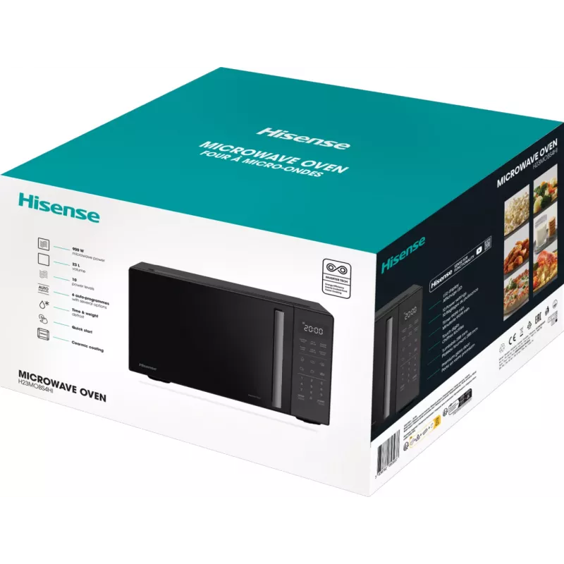 Micro-ondas Hisense H23MOBS4HI preto solo de bancada 23 L 900 W