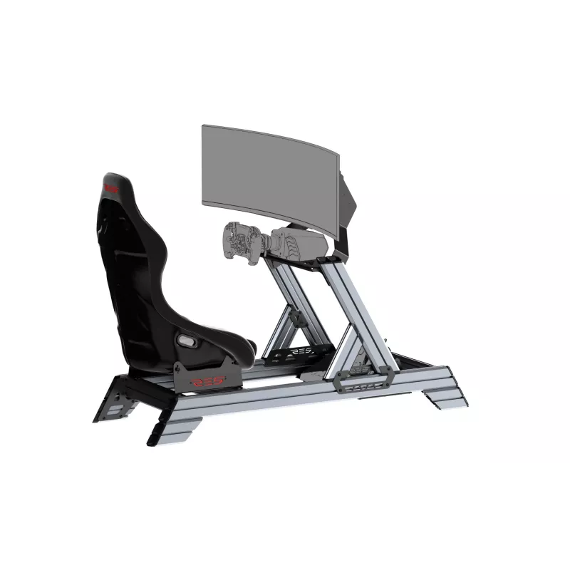 Res-Tech SMART COCKPIT + GT SITZ (BUNDLE), cockpit de corrida, preto, cinzento, acrilonitrilo-butadieno-estireno (ABS), alumínio, 52 kg, Itália