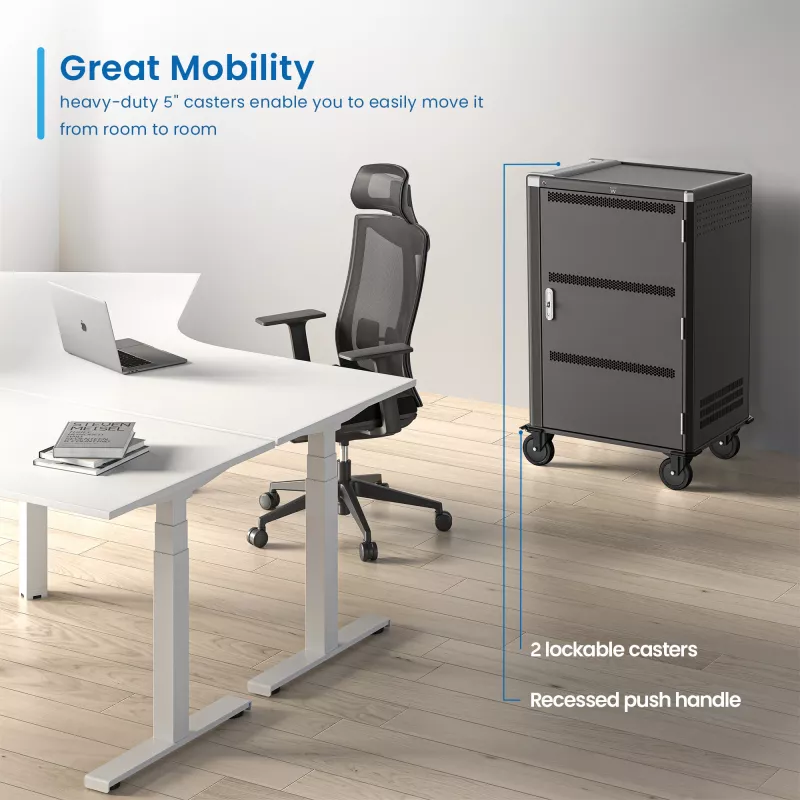 Ewent EW1701 carrinho/armário para dispositivos portáteis armário portátil para dispositivos preto, cinzento