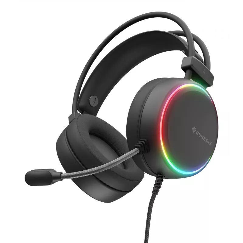 Headset Genesis NSG-2307 auscultadores gaming com fios, circumaurais, 20–20000 Hz, cabo de 2,2 m, preto