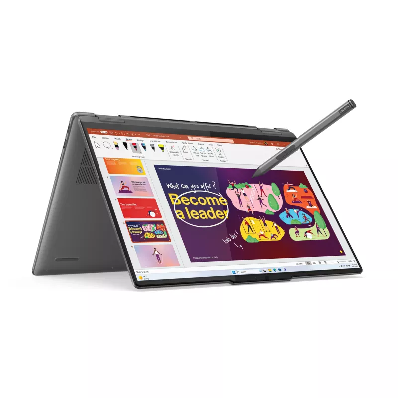 Lenovo Yoga 7 2-in-1 16IML9 Intel Core Ultra 7 155U Híbrido (2-in-1) 40,6 cm (16 polegadas) Ecrã tátil WUXGA 16 GB LPDDR5x-SDRAM 1 TB SSD Wi-Fi 6E (802.11ax) Windows 11 Home Inglês EUA Cinzento