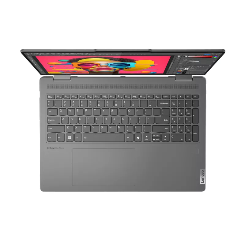 Lenovo Yoga 7 2-in-1 16IML9 Intel Core Ultra 7 155U Híbrido (2-in-1) 40,6 cm (16 polegadas) Ecrã tátil WUXGA 16 GB LPDDR5x-SDRAM 1 TB SSD Wi-Fi 6E (802.11ax) Windows 11 Home Inglês EUA Cinzento