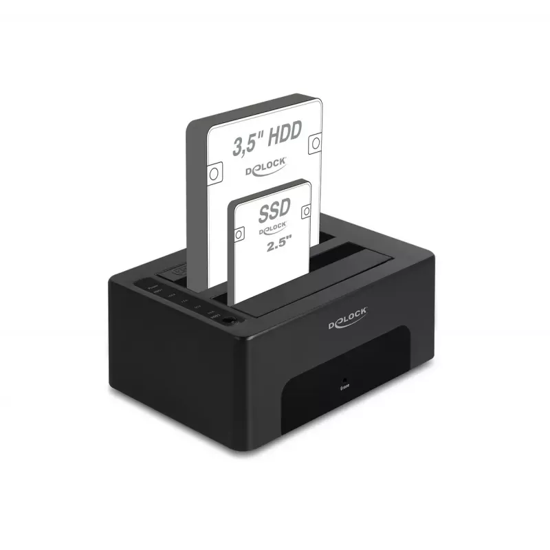 Caixa para HDD/SSD DeLOCK 64187 preto 2,5/3,5 polegadas 5 Gbit/s