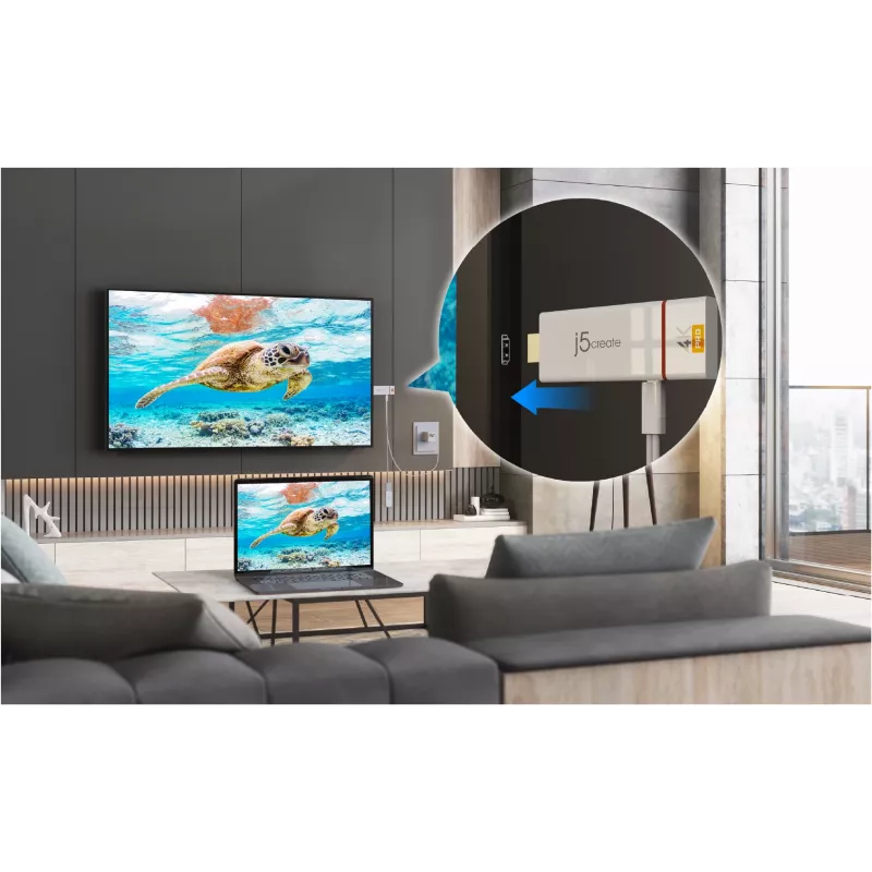 Adaptador Wireless Display j5create ScreenCast 4K Max 2160p branco