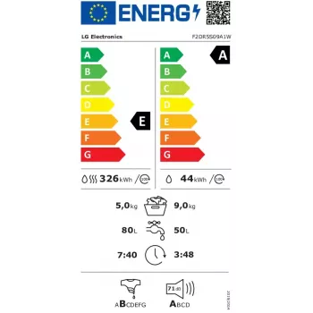 Máquina de lavar e secar LG F2DR5S09A1W 5 kg