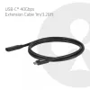 Cabo de extensão USB-C 40Gbps 1 m — club 3d, USB C para USB C, preto