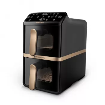 Fritadeira de ar quente Philips 4000 Series Dual Stack cesto vertical 10L de pé 2750 W preta