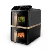 Fritadeira de ar quente Philips 4000 Series Dual Stack cesto vertical 10L de pé 2750 W preta