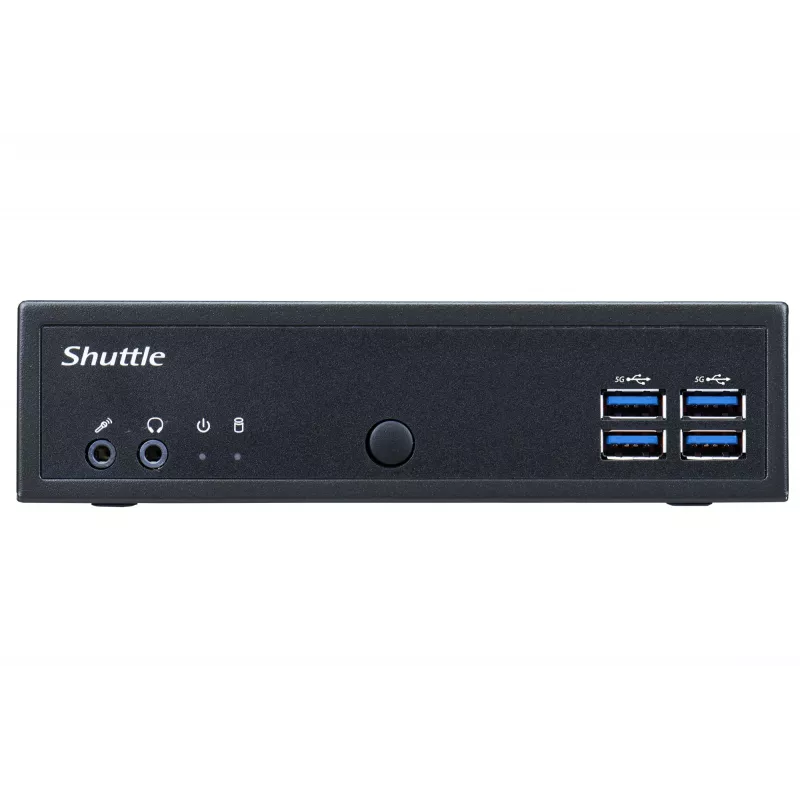 Shuttle XPC barebone fino DL40N, Intel N150, 1x DDR5, 2x LAN (2x 2,5Gbit), 2xCOM,1xHDMI,1xDP, 1x VGA, sem ventoinha, funcionamento contínuo 24/7