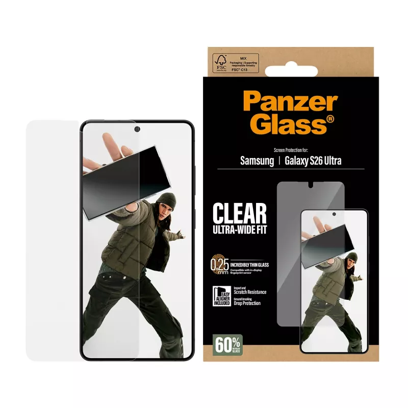 PanzerGlass ® Proteção de ecrã Samsung Galaxy S26 Ultra | Ultra-Wide Fit com EasyAligner