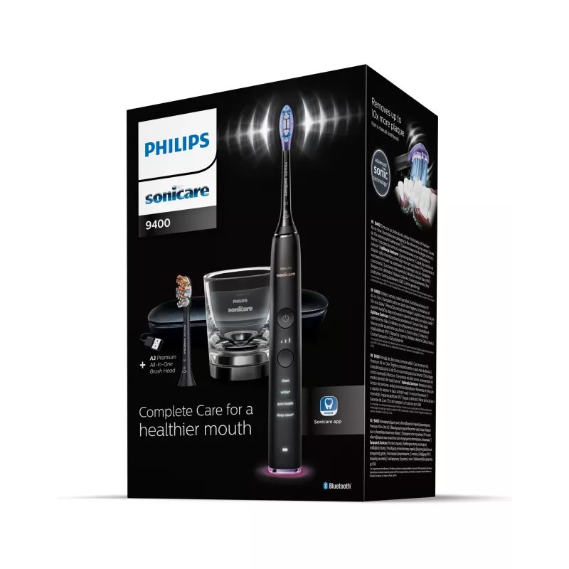 Escova de dentes sónica Philips Sonicare DiamondClean Smart DiamondClean Smart HX9917/89 + 2 cabeças e app