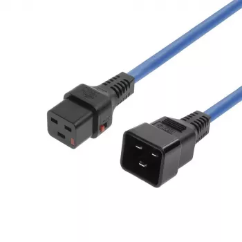 Cabo de alimentação MicroConnect MC-C19C20LOCK-1.5M-B — C19 para C20 com bloqueio, 1,5 m