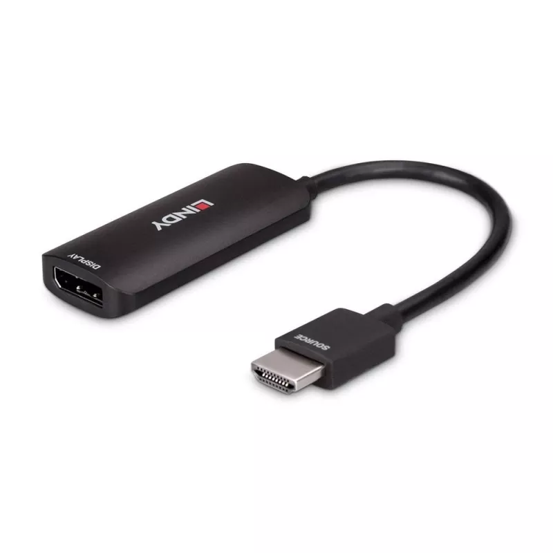 Lindy conversor HDMI 8K60 para DisplayPort 1.4, 0,157 m, HDMI tipo A (Standard), DisplayPort, conector macho, conector fêmea, reto