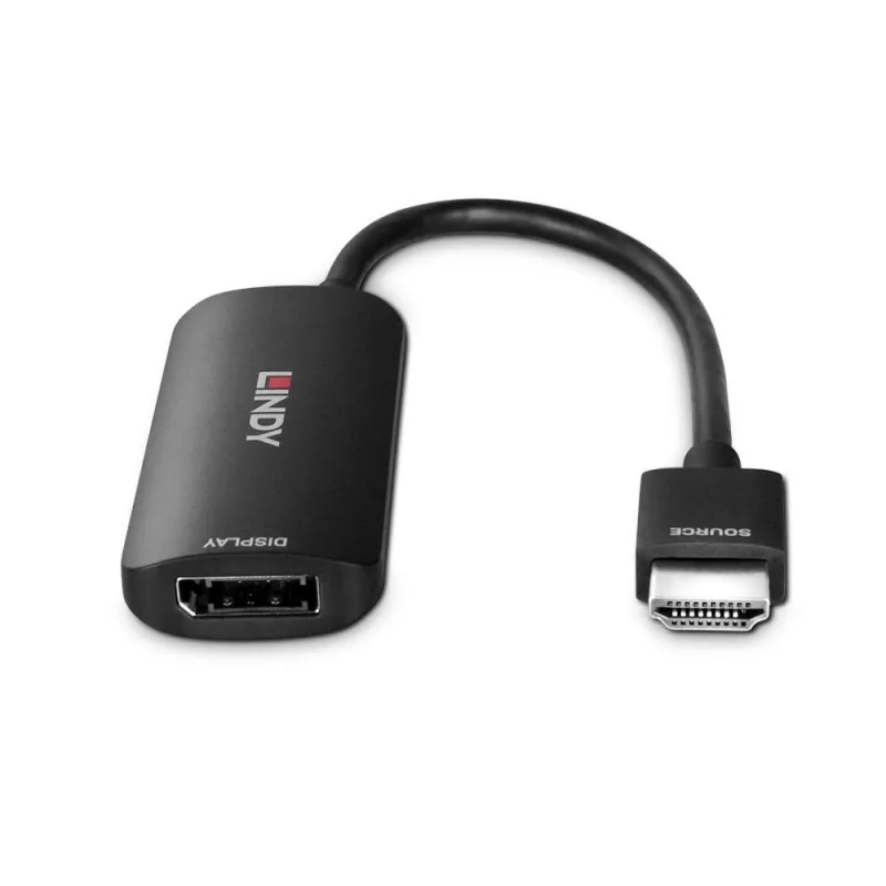 Lindy conversor HDMI 8K60 para DisplayPort 1.4, 0,157 m, HDMI tipo A (Standard), DisplayPort, conector macho, conector fêmea, reto