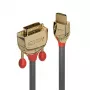 Lindy cabo HDMI para DVI-D 10 m, Gold Line, 10 m, HDMI tipo A (Standard), DVI-D, conector macho, conector macho, dourado