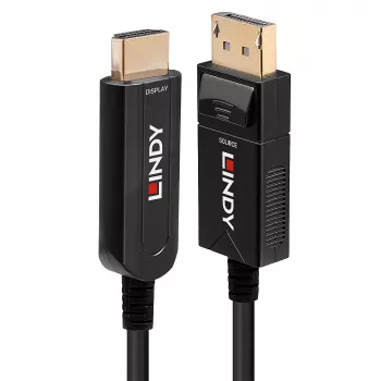 Lindy cabo DisplayPort 1.2 para HDMI 18G híbrido de fibra ótica 40 m