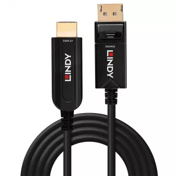 Lindy cabo DisplayPort 1.2 para HDMI 18G híbrido de fibra ótica 40 m