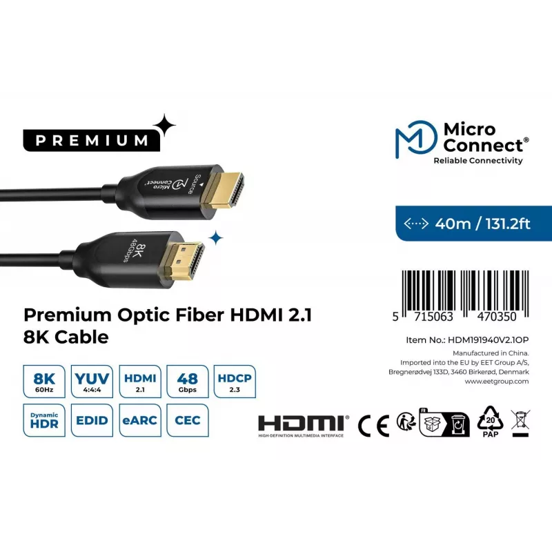 Microconnect HDM191940V2.1OP cabo HDMI