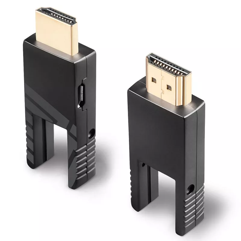 Lindy cabo micro-HDMI 18G híbrido de fibra ótica 40 m com conectores HDMI e DVI removíveis