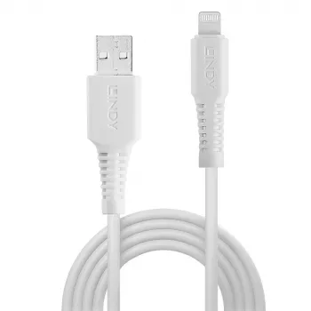 Lindy cabo USB para Lightning 3 m, branco, 3 m, USB A, conector macho, conector macho, branco, reto