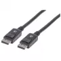 Cabo DisplayPort 1.2 Manhattan, 4K@60hz, 1m, macho para macho, com bloqueio, totalmente blindado, preto, garantia vitalícia, corresponde a DISPL1M