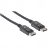 Cabo DisplayPort 1.2 Manhattan, 4K@60hz, 1m, macho para macho, com bloqueio, totalmente blindado, preto, garantia vitalícia, corresponde a DISPL1M
