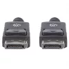 Cabo DisplayPort 1.2 Manhattan, 4K@60hz, 1m, macho para macho, com bloqueio, totalmente blindado, preto, garantia vitalícia, corresponde a DISPL1M