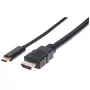 Cabo USB-C para HDMI Manhattan, 4K@30Hz, 2 m, preto, macho para macho, garantia de três anos
