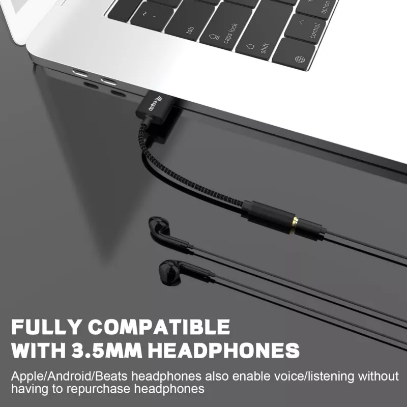 Cabo de áudio Equip 147945 0,15 m 3,5 mm USB Type-A preto