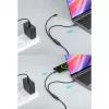 Cabo de carregamento duplo USB-C para USB-C Manhattan, 100 W, 2 m, ficha para duas fichas, cabo divisor inteligente, carrega dois dispositivos através de uma porta USB-C PD, fornece até 100 W em carregamento único e até 70 W + 28 W em carregamento duplo, cabo entrançado, fichas em alumínio, preto