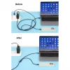 Cabo de carregamento duplo USB-C para USB-C Manhattan, 100 W, 2 m, ficha para duas fichas, cabo divisor inteligente, carrega dois dispositivos através de uma porta USB-C PD, fornece até 100 W em carregamento único e até 70 W + 28 W em carregamento duplo, cabo entrançado, fichas em alumínio, preto